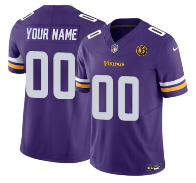 Men's Minnesota Vikings Active Player Custom Purple 2023 F.U.S.E. With John Madden Patch Vapor Limited Football Stitched Jersey